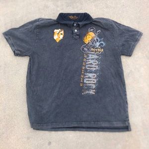 (XL) Vintage Hard Rock Cafe collared T shirt